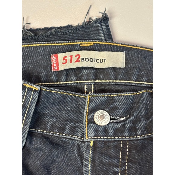 Levi's 512 Jeans Mens Blue Denim Bootcut Leg Button Fly 5-Pocket 34x31 Rare - Picture 7 of 11